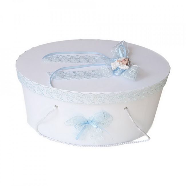 Cutie trusou botez baieti dantela bleu si ingeras Denikos® 383 NKO1940