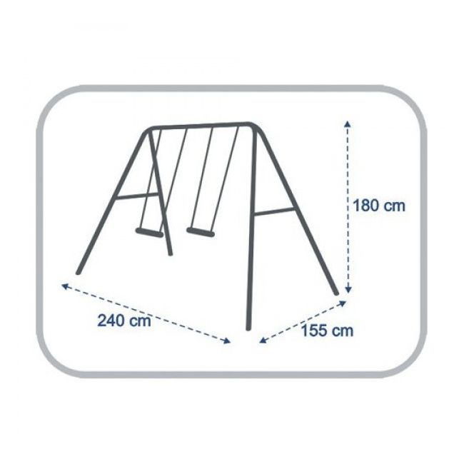 Leagan dublu pentru copii 08604 MVS model Gemini pentru exterior si cadru metal - SOLMVS08604