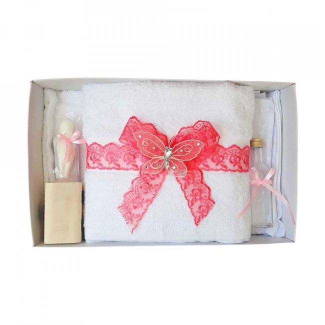 Trusou botez dantela corai si fluturas pentru Fetite Denikos® 416 NKO1973