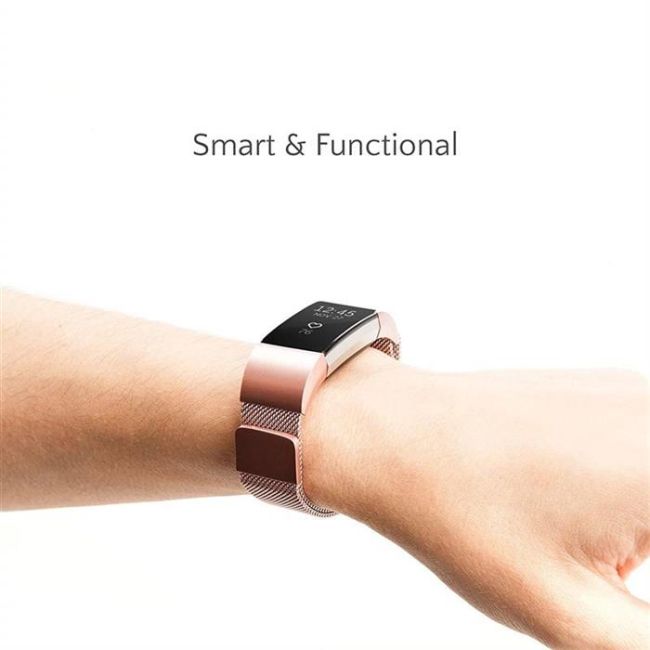 Curea Metal Ceas Proworks Fitbit Charge 2 Milanese Rose Pink - VG85669