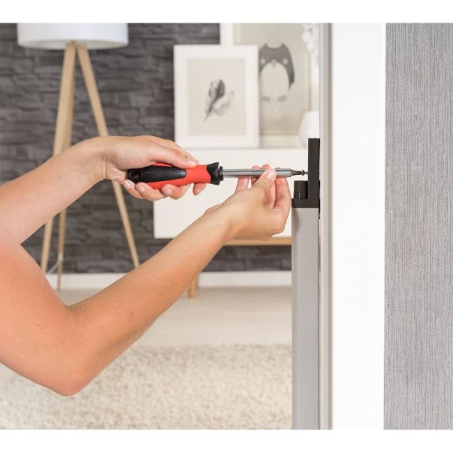 Sistem de instalare rapida EasyFix pentru porti de siguranta extensibile DesignLine, aluminiu, Reer 46051