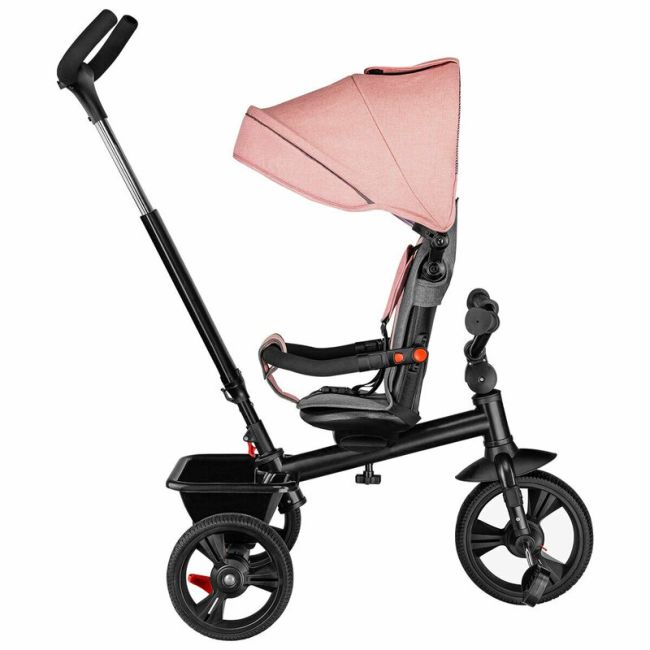 Lionelo - Tricicleta Haari Bubblegum Suport picioare, Control al directiei, Scaun reversibil, Rotire 360 grade, Pliabila, Roz BYNLO-HAARI_BUBBLEGUM