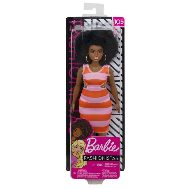 PAPUSA BARBIE FASHIONISTA AFROAMERICANA CU PARUL CRET VIVMTFBR37_FXL45