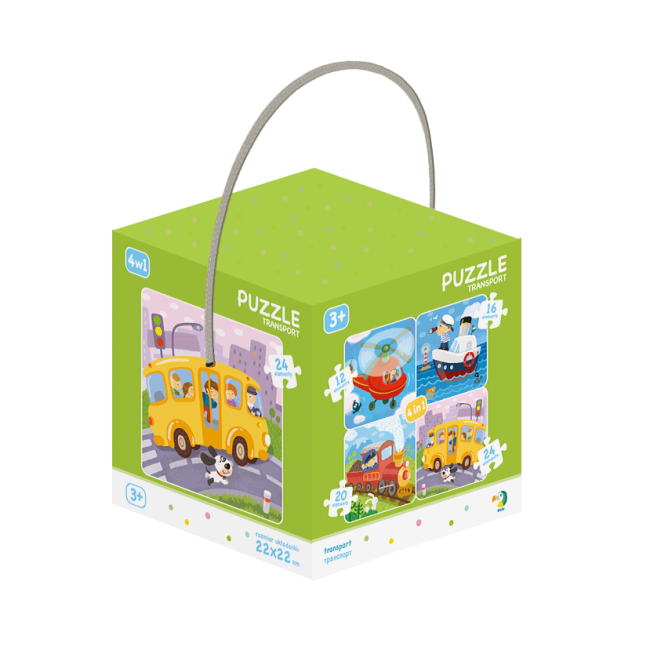 Puzzle 4 in 1 - vehicule (12, 16, 20, 24 piese)
