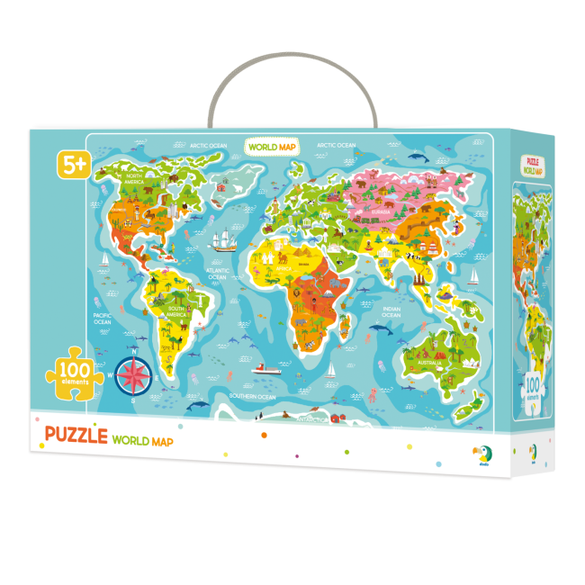 Puzzle - continentele lumii (100 piese)