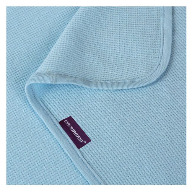 Paturica din bumbac Waffle Weave 70 x 90 cm- Blue Clevamama 3461 SUPclvm_3461