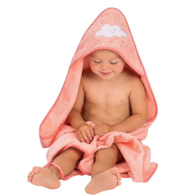 Prosop de baie pentru bebelus si mama roz Clevamama 2922N SUPclvm_DU-2922N