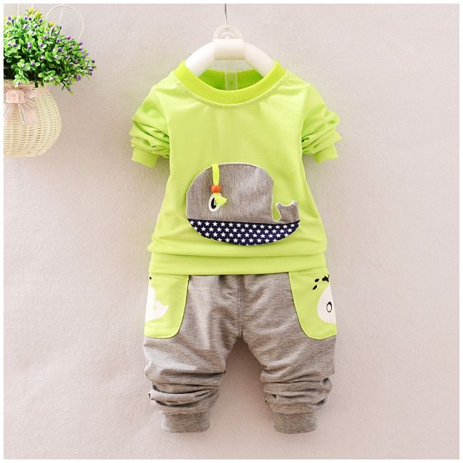 Trening bebelusi cu bluza verde neon - Balenuta MDhqm11-6.9-12 luni (Marimea 20 incaltaminte)