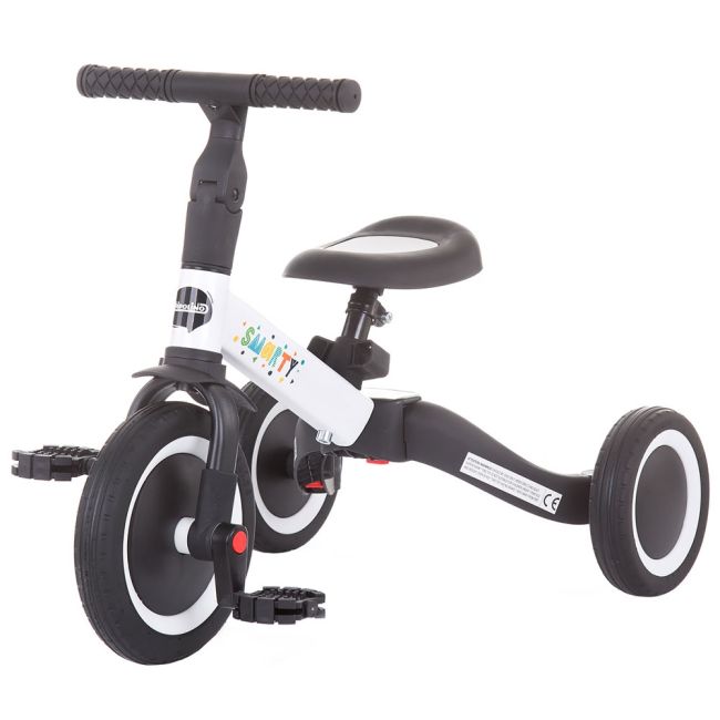 Tricicleta si bicicleta chipolino smarty 2 in 1 white hubtrksm0203wh