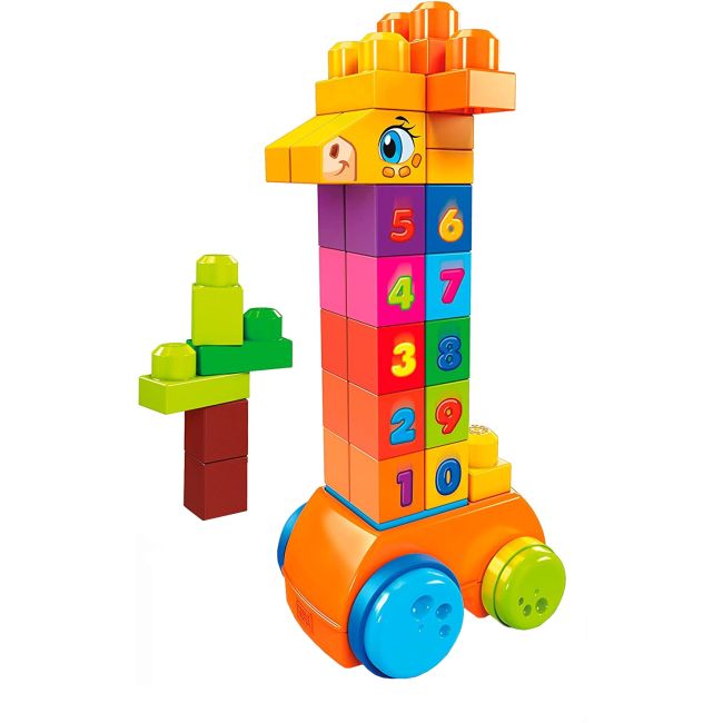 Jucarie interactiva Mega Bloks Girafa cu numere, 30 de piese - 4AKGFG19