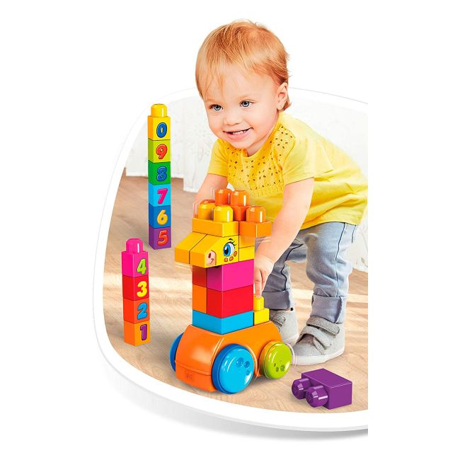 Jucarie interactiva Mega Bloks Girafa cu numere, 30 de piese - 4AKGFG19