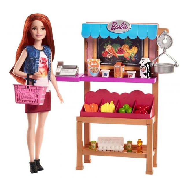 Set de joaca Standul cu alimente Barbie - 4AKMT-FJB25