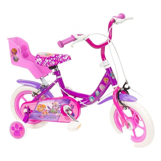 Bicicleta pentru copii Saica 2200S Paw Patrol Girl cu roti ajutatoare cosulet papusa si roata EVA 12 inch - SOLSA2200S