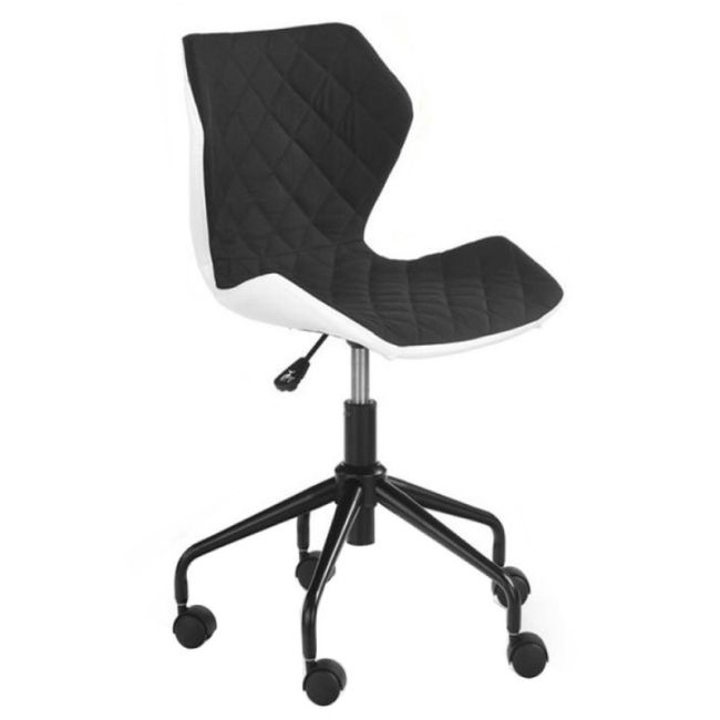 Scaun birou ergonomic, hm matrix, stofa si piele ecologica, inaltime reglabila, rotire 360 ˚, 100 kg, alb/negru drm4762