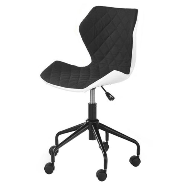 Scaun birou ergonomic, hm matrix, stofa si piele ecologica, inaltime reglabila, rotire 360 ˚, 100 kg, alb/negru drm4762