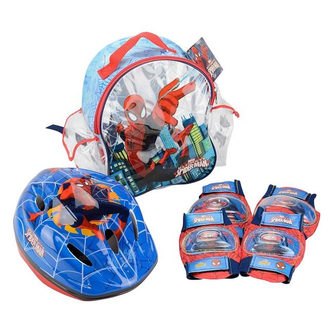 Set accesorii protectie pentru bicicleta role si trotineta Saica 9420 Spiderman - SOLSA9420