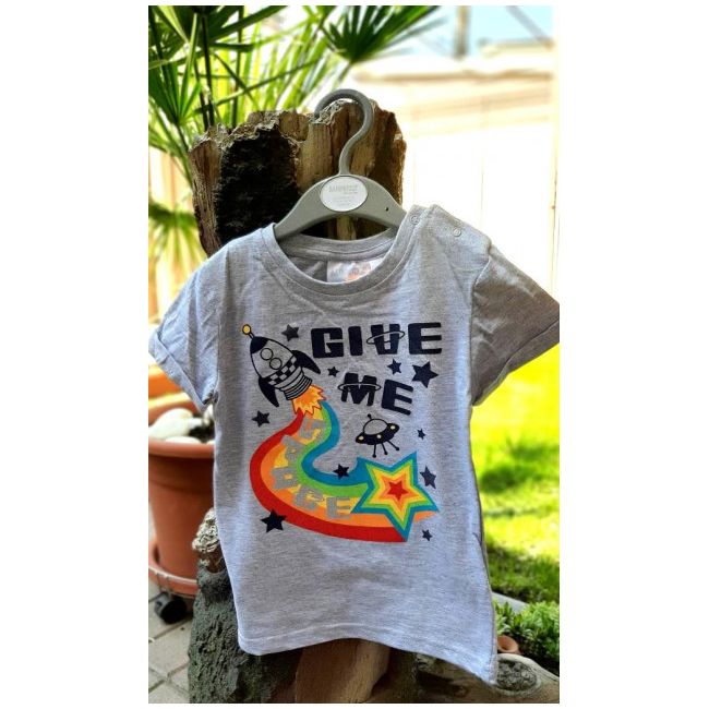 Tricou baietei - Give me space MB11C140-2.12-18 luni (Marimea 21 incaltaminte)