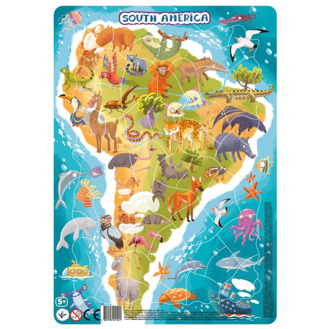 Puzzle cu rama - america de sud (53 piese)