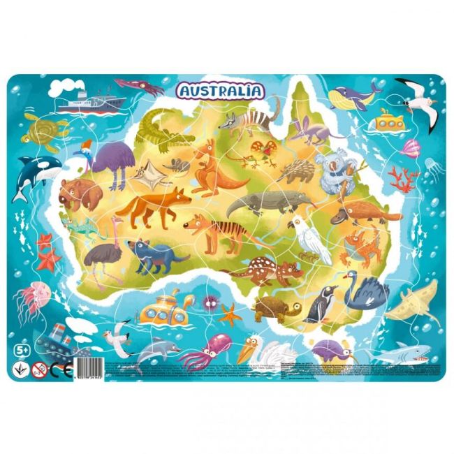 Puzzle cu rama - australia (53 piese)