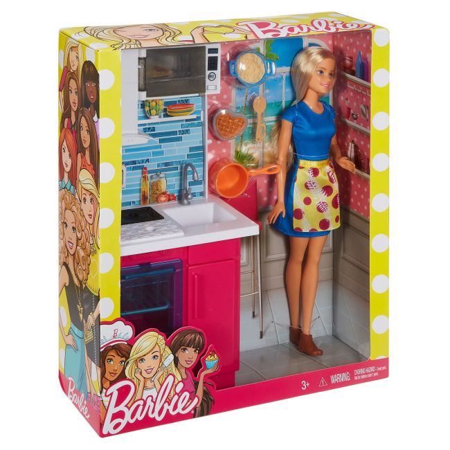BARBIE SET BUCATARIE CU ACCESORII SI PAPUSA VIVMTDVX51_DVX54