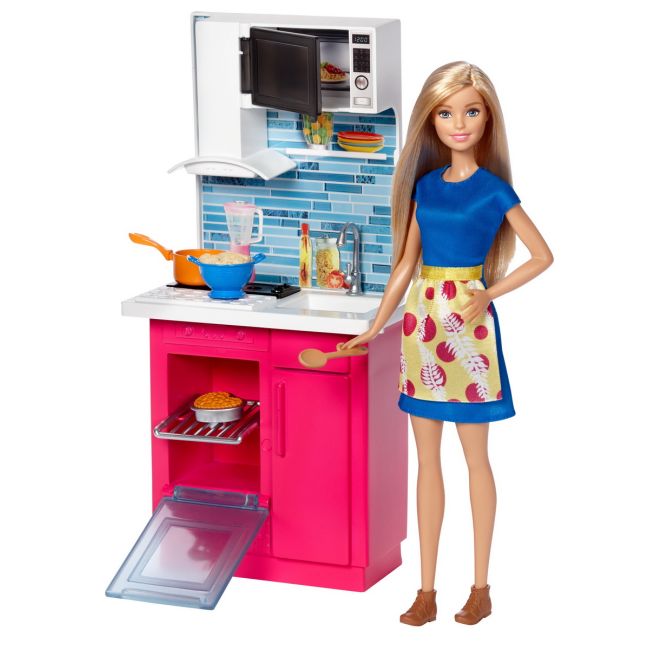 BARBIE SET BUCATARIE CU ACCESORII SI PAPUSA VIVMTDVX51_DVX54