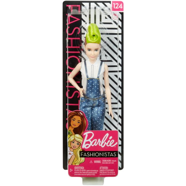 PAPUSA BARBIE FASHIONISTA CU SALOPETA SI O COAFURA VERDE VIVMTFBR37_FXL57