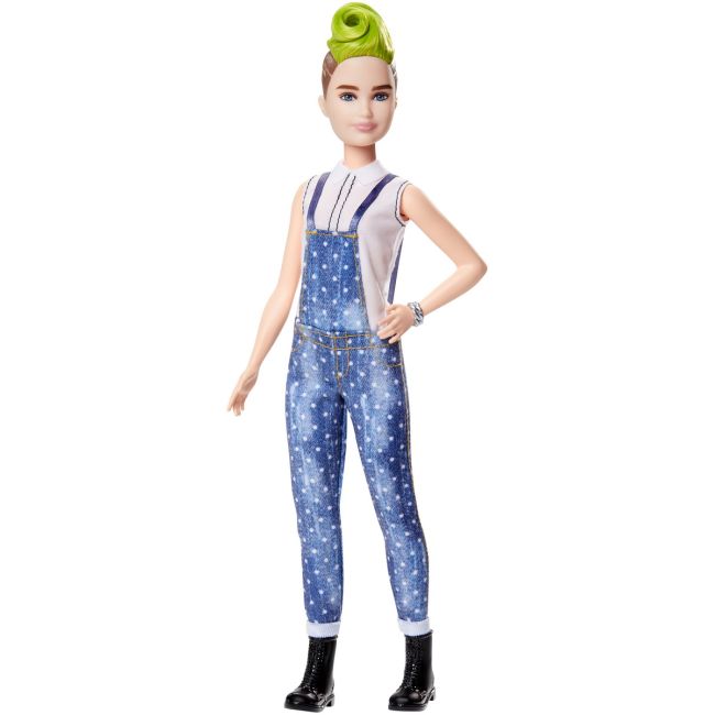 PAPUSA BARBIE FASHIONISTA CU SALOPETA SI O COAFURA VERDE VIVMTFBR37_FXL57