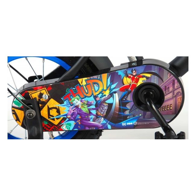Bicicleta Volare pentru baieti 12 inch cu roti ajutatoare Batman partial montata - SOLVOL81234-IT