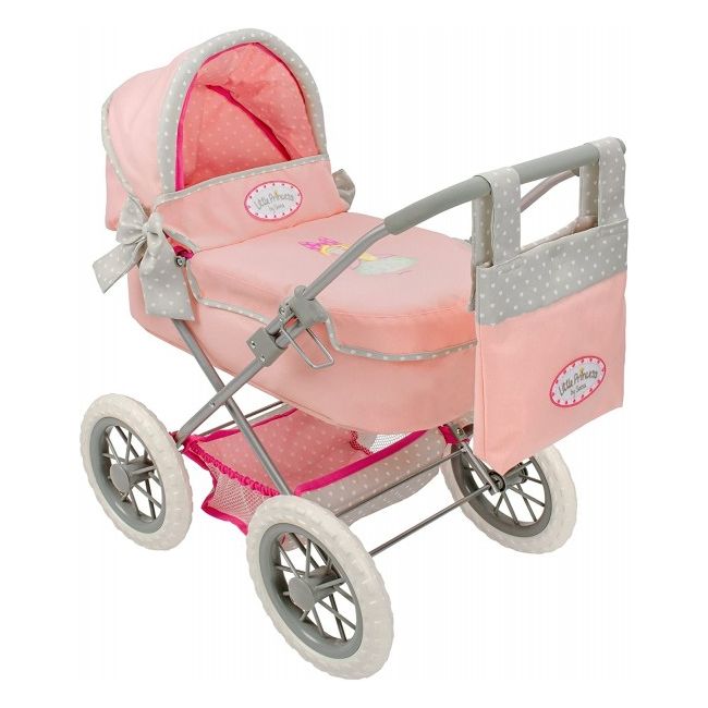Carucior pentru papusi Saica Little Princess pliabil cu landou si gentuta accesorii  - SOLSA9498P
