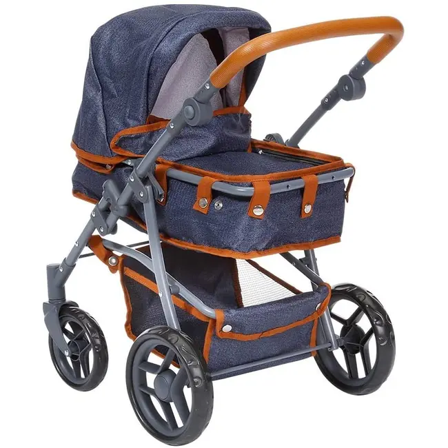 Carucior pentru papusi cu maner reversibil Juna Dark Blue BBX63530