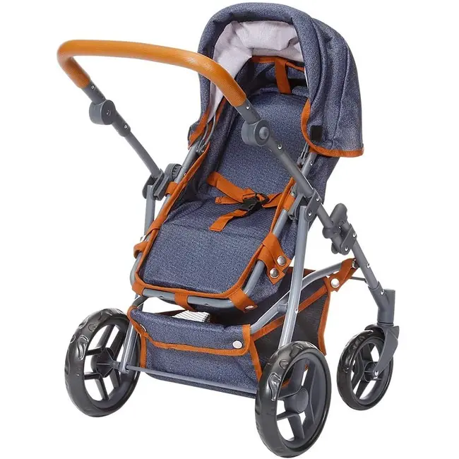 Carucior pentru papusi cu maner reversibil Juna Dark Blue BBX63530