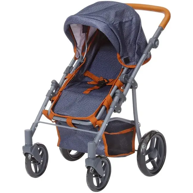 Carucior pentru papusi cu maner reversibil Juna Dark Blue BBX63530