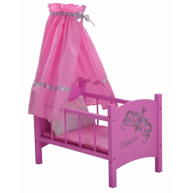 Patut din lemn pentru papusi Diadem Pink BBX67224