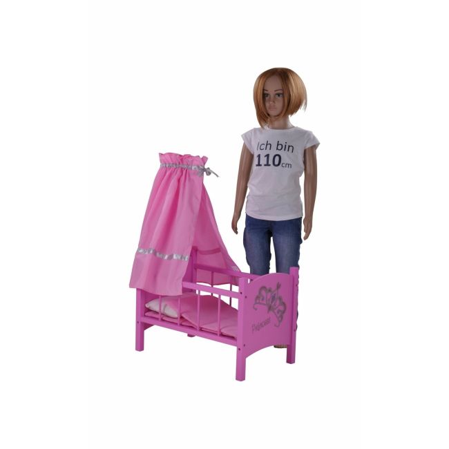 Patut din lemn pentru papusi Diadem Pink BBX67224