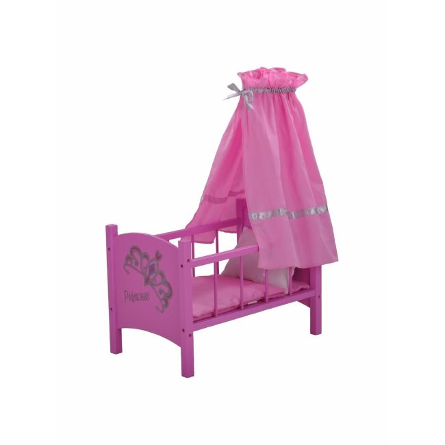 Patut din lemn pentru papusi Diadem Pink BBX67224