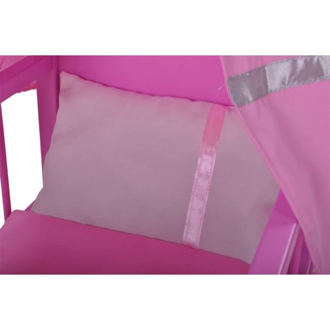 Patut din lemn pentru papusi Diadem Pink BBX67224