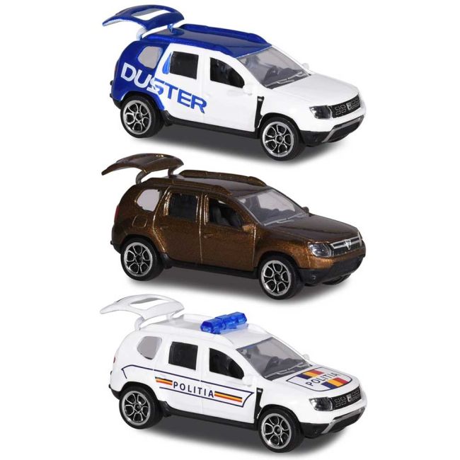 Set majorette dacia duster masina alb albastru, masina maro si masina de politie hubs212057261sro-amp