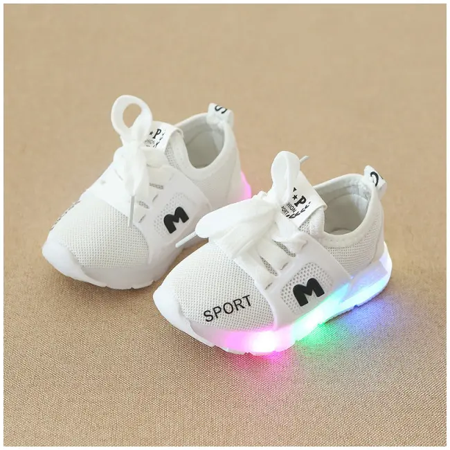 Adidasi albi cu luminite - Fashion (Marime Disponibila: Marimea 22) LIM333-1-c