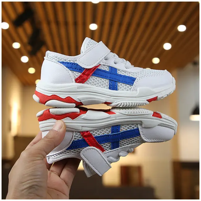 Adidasi albi cu dungi LIYY-828-2-bo5