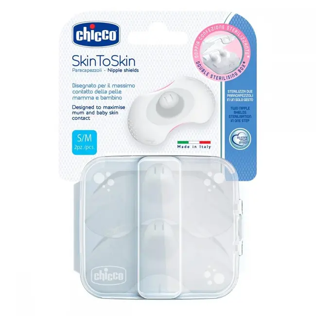 Aparatoare Chicco din silicon pentru mamelon marimea S-M, 2buc, 0luni+ CHC09033-7
