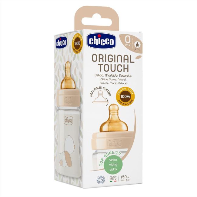 Biberon sticla Chicco Original Touch 150ml, tetina cauciuc, flux lent, unisex, 0luni+ CHC2771030-7