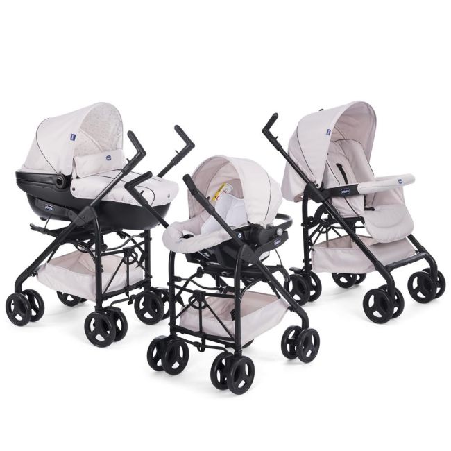 Carucior 3 in 1 Chicco Trio Sprint, car kit, SandShell, 0luni+ - CHC79366-8_SANDSHELL