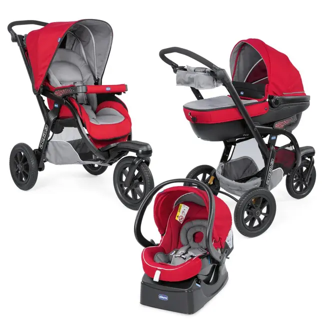 Carucior Chicco Trio Activ3, Car Kit, 0+luni, Red Berry - CHC79270-8_RED BERRY