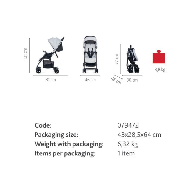 Carucior sport Chicco Ohlala 2, Silver (Gri), 0luni+ CHC79472-8_SILVER