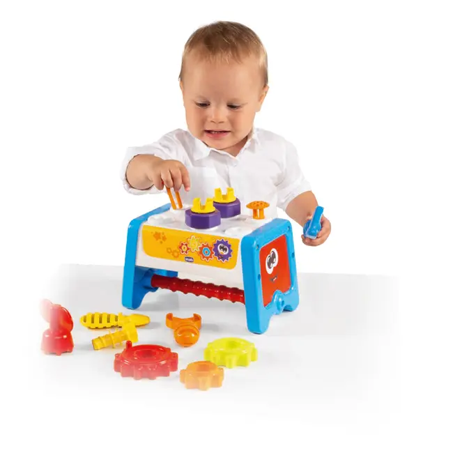 Jucarie Chicco 2 in 1 pentru sortare si stivuire, Statia de lucru a mecanicului, 12-36 luni - CHC10062-1