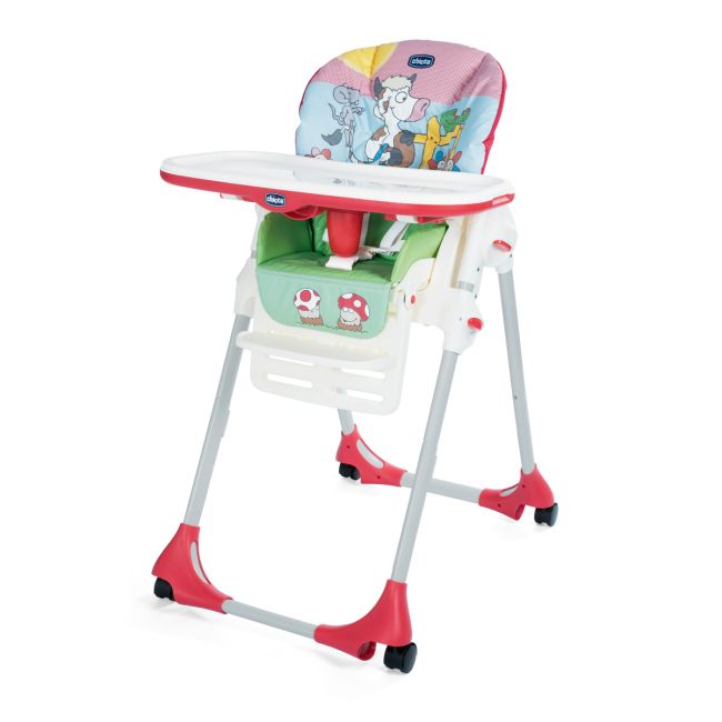 Scaun de masa Chicco Polly Easy, 4roti, CountryFarm (Multicolor), 6+luni - CHC79565-8_COUNTRY FARM