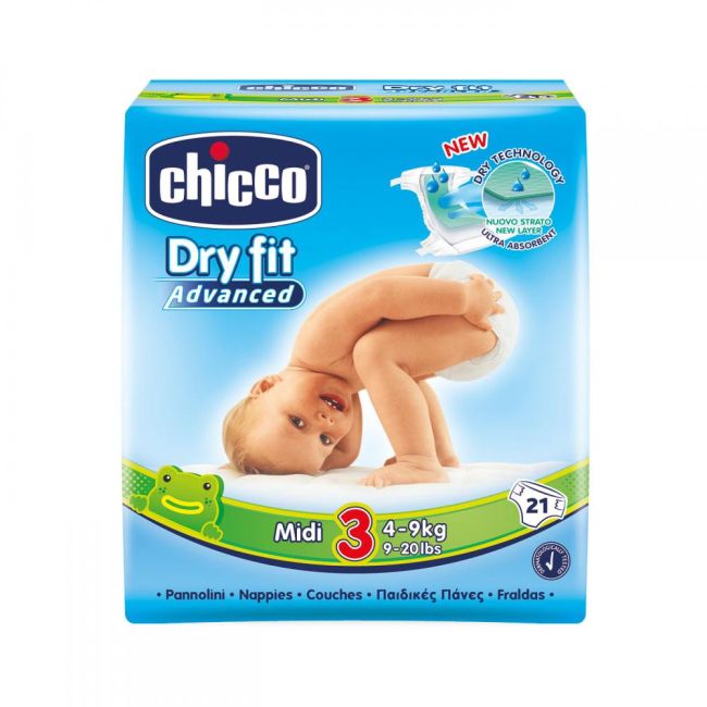Scutece Chicco Dry Fit Advanced Midi, nr.3, 4-9kg, 21buc CHC07172-7