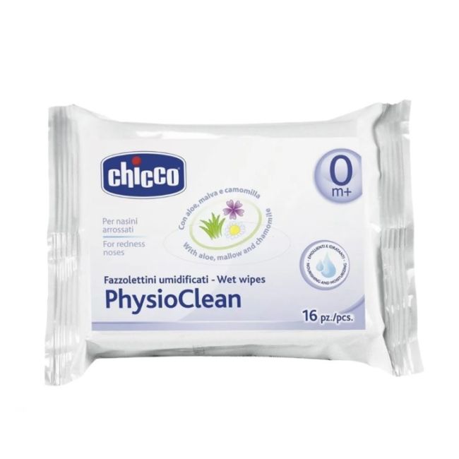 Servetele umede pentru nas, Chicco PhysioClean, 16bucati, 0luni+ CHC49841-7