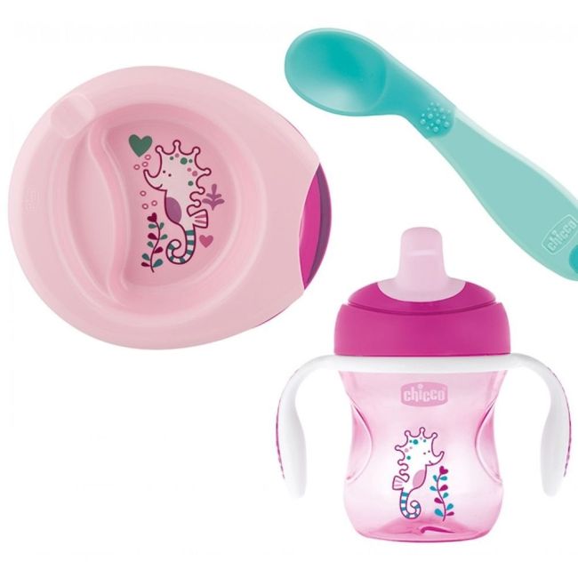 Set diversificare hrana bebelusi Chicco, Girl, 6luni+ - CHC16200-7_GIRL