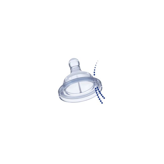 Tetina Chicco silicon PHYSIOLOGIC, 2buc, flux normal, sistem avansat anticolici, 0luni+ - CHC20811-7